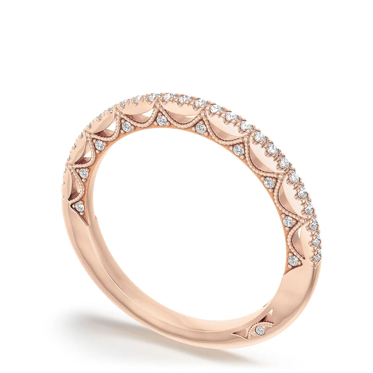 French Pavé Diamond Wedding Band Style # 272017