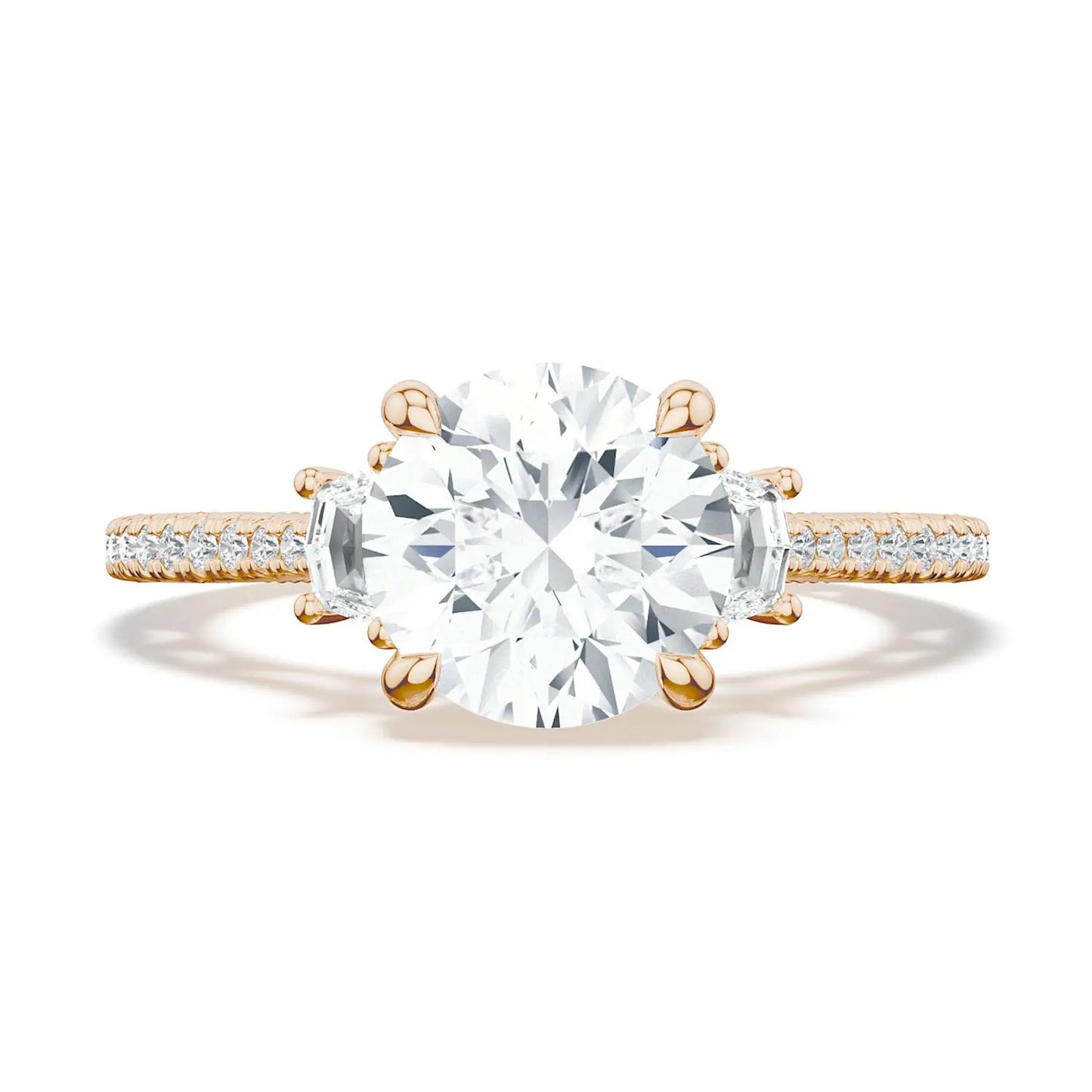 Round 3-Stone Engagement Ring Style # 272417RD