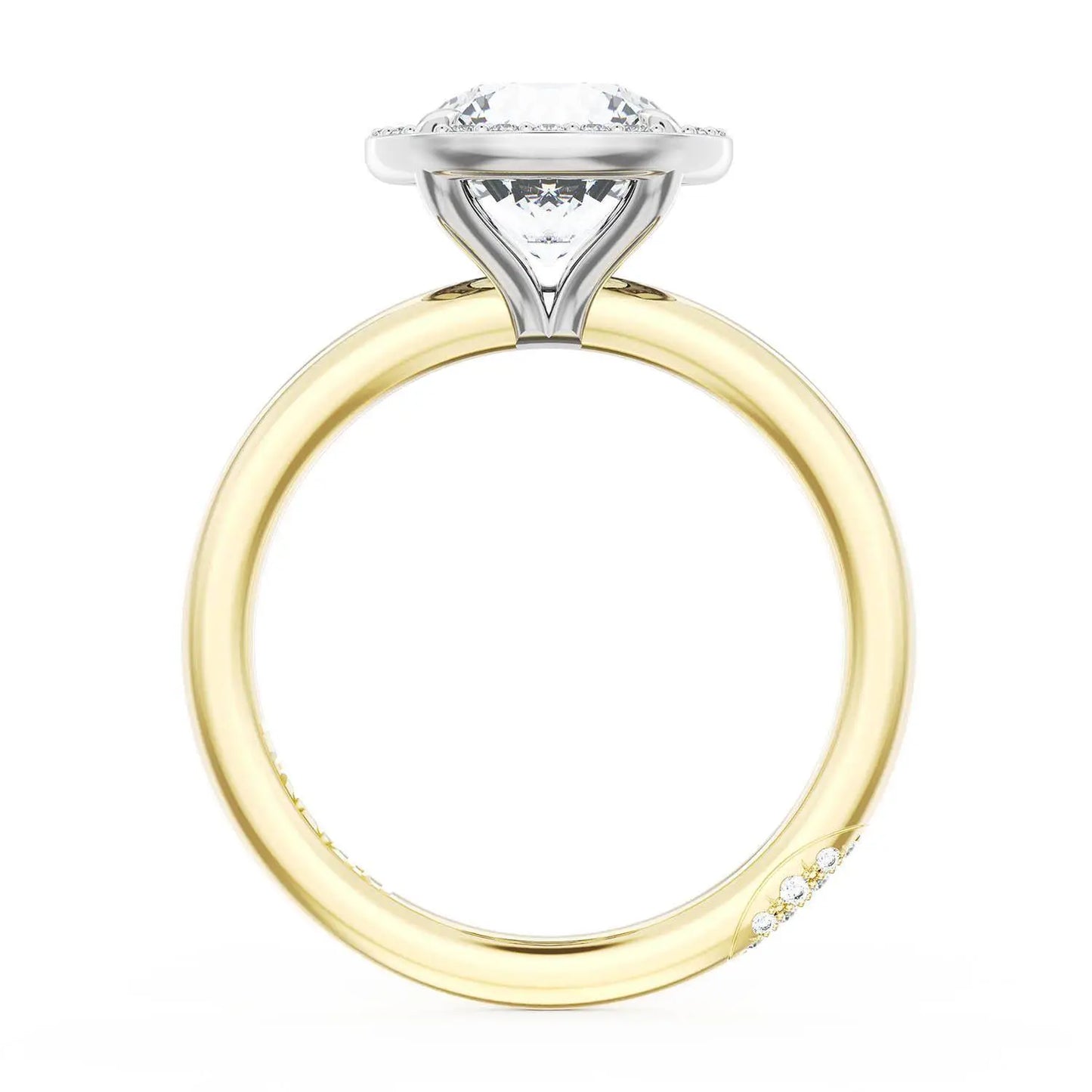 Round Bloom Two-Tone Engagement Ring Style # 401 1.7 CURD 10.5 Y