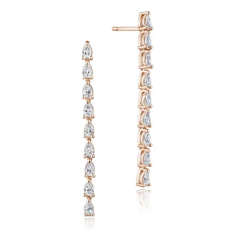 Pear Diamond Drop Earrings in 18Kt Gold