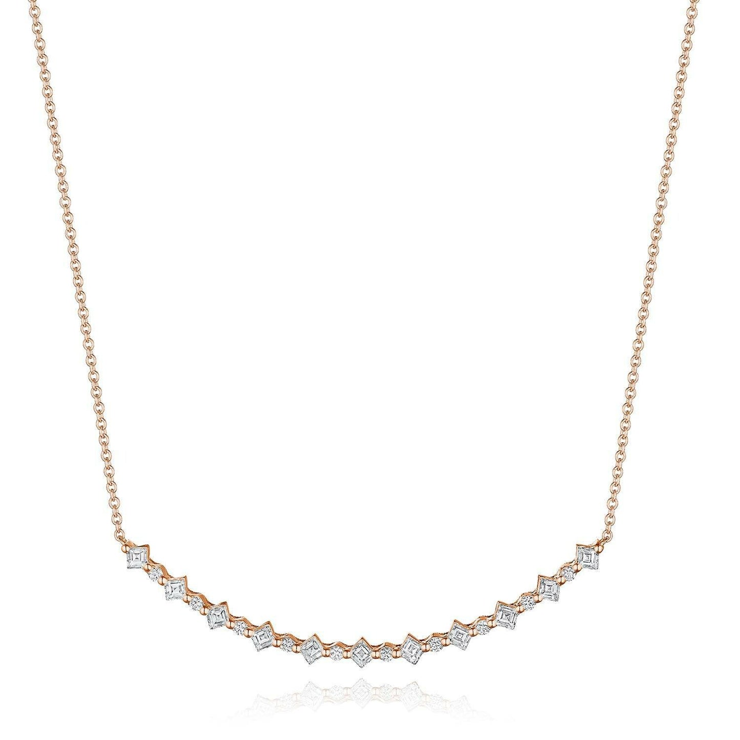 Carré and Round Diamond Necklace | Style # FN 890