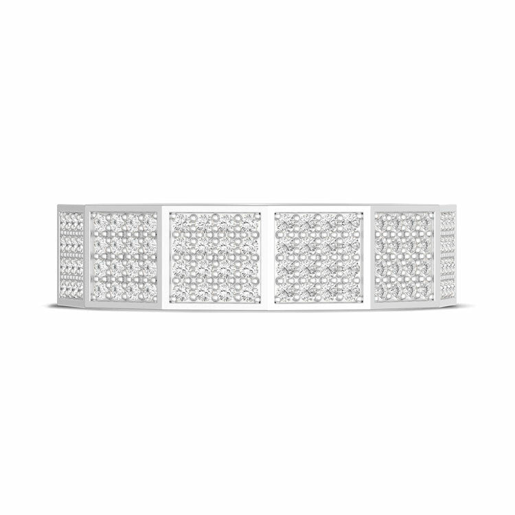 Diamond Faceted - Full Coverage Wedding Band in High Polish Style # 1524