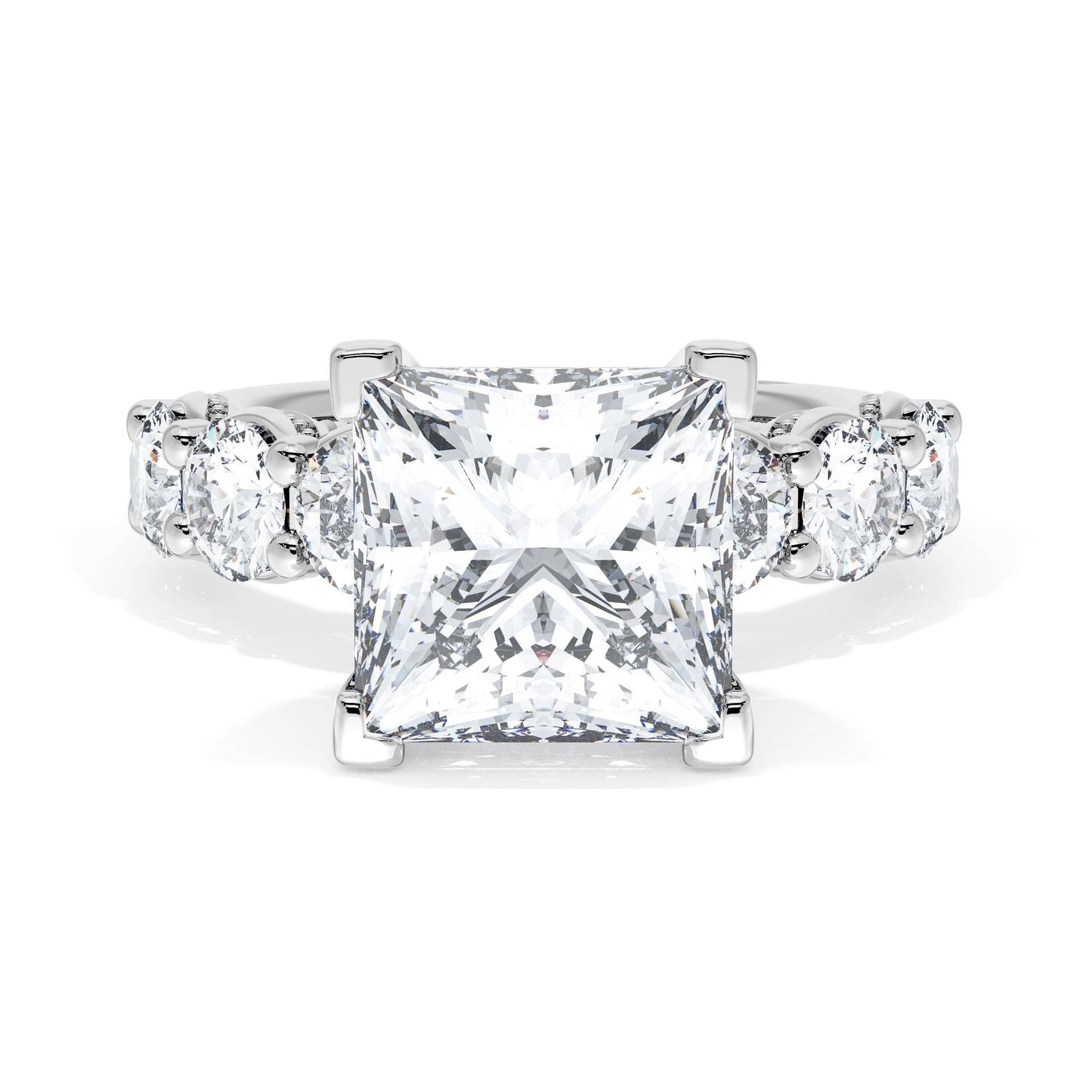 Princess Solitaire Engagement Ring Style # 416 PR 9