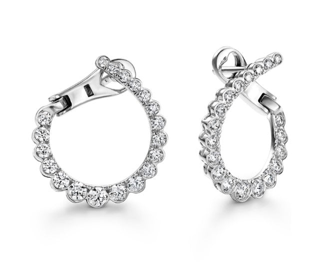 Aerial Regal Diamond Hoops - Small