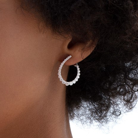 Aerial Regal Diamond Hoops - Medium