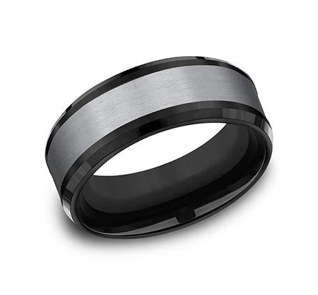 Ammara Stone Black Titanium 8mm Ring SKU CF368010BKT