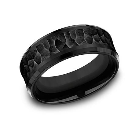 Ammara Stone Black Titanium 8mm Ring SKU CF368753BKT