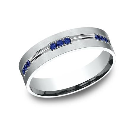 Benchmark White Gold 6mm Sapphire Ring SKU CF526535W