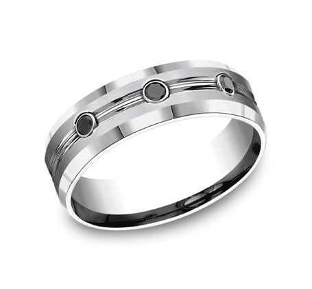 Forge Cobalt 7.5mm Black Diamond Ring SKU CF975622CC