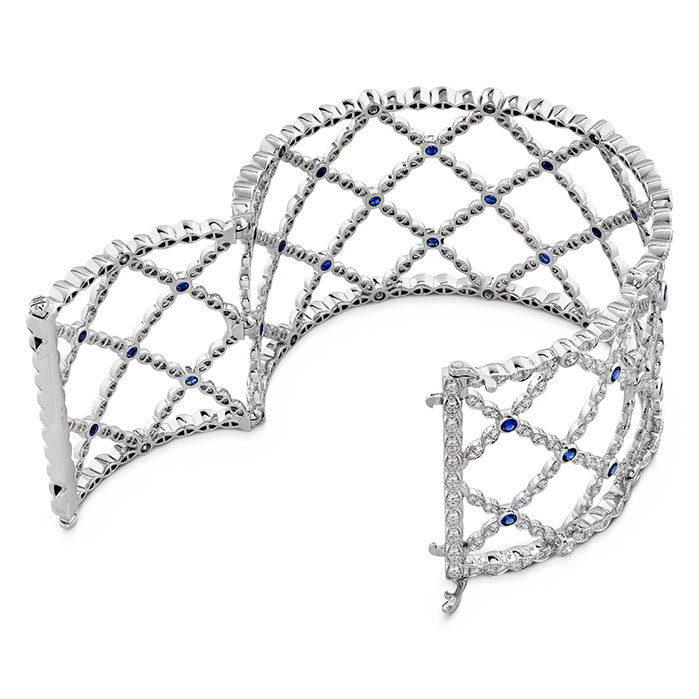 Lorelei Lattice Dia & Sapphire Bangle