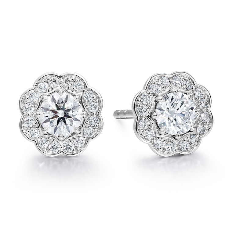 Halo stud earrings gold 2025