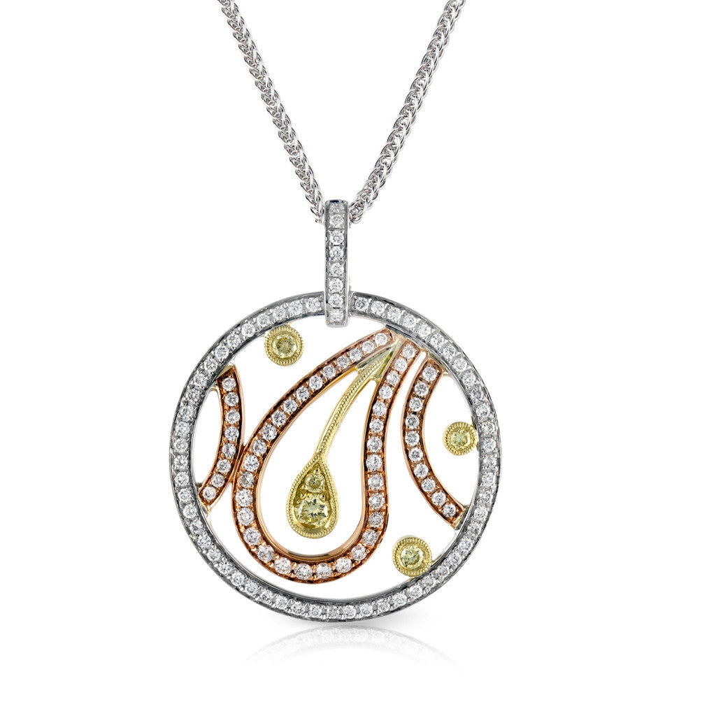 Simon G Vintage Pendant - #MP1426-B - Paisley Collection