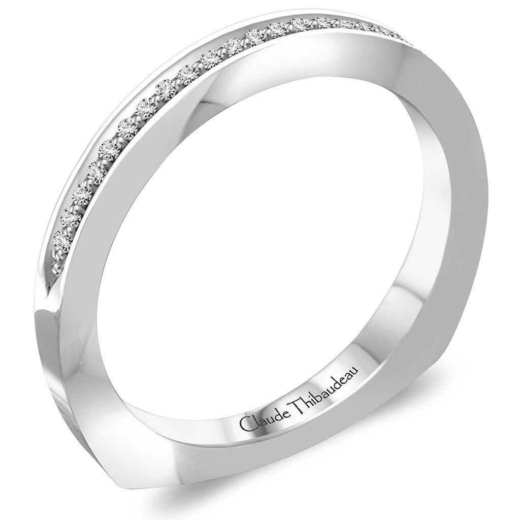 Claude Thibaudeau Handmade Wedding Band Style Number: #PLT-3923-J-MP.