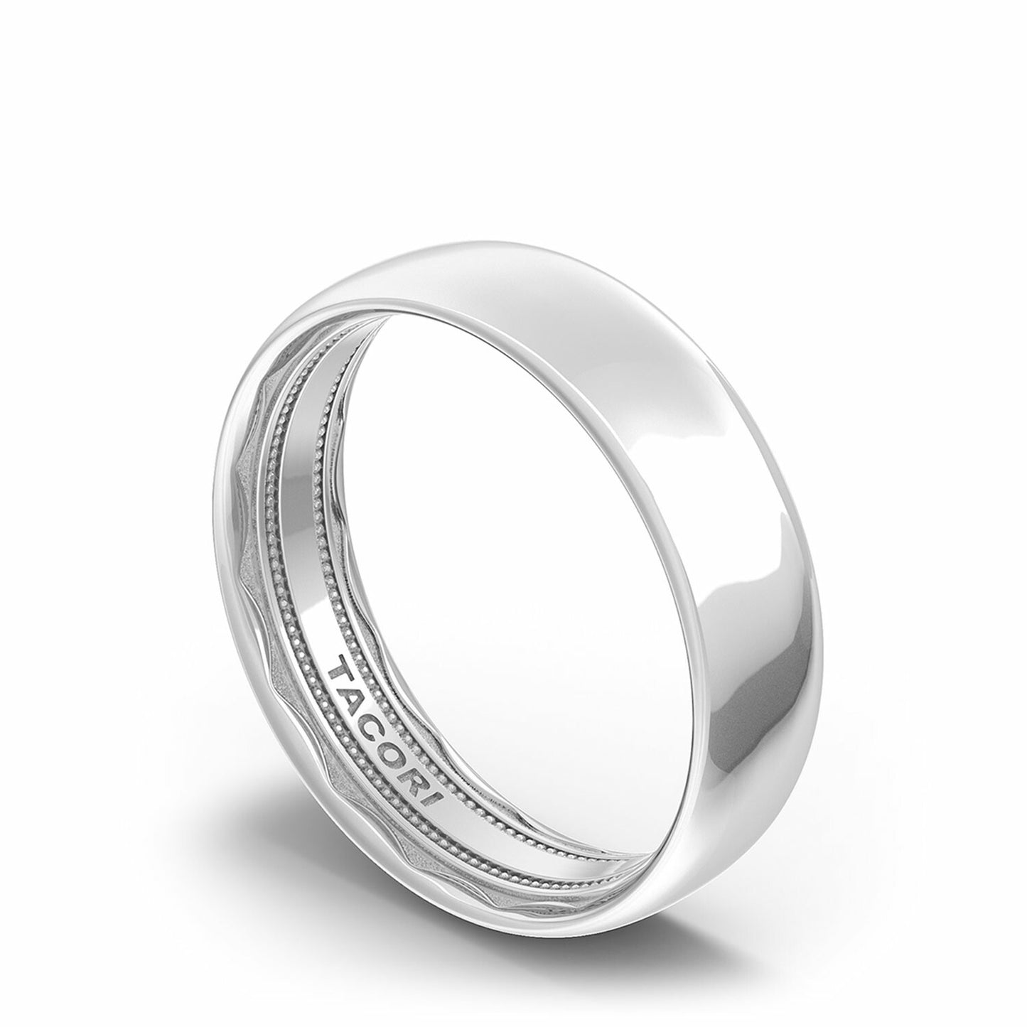 Classic Rounded in High Polish Finish Wedding Band Style # 138