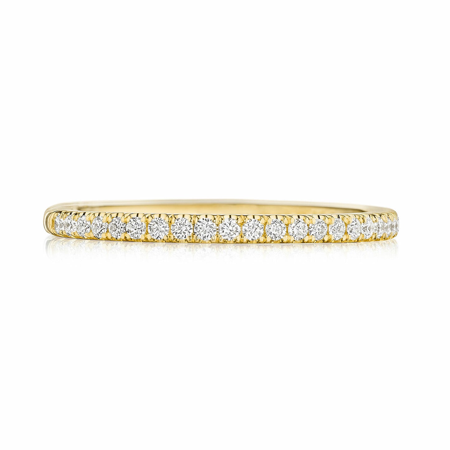Petite Crescent | French Pavé Diamond Wedding Band - 1.5mm # HT 2545 1.5