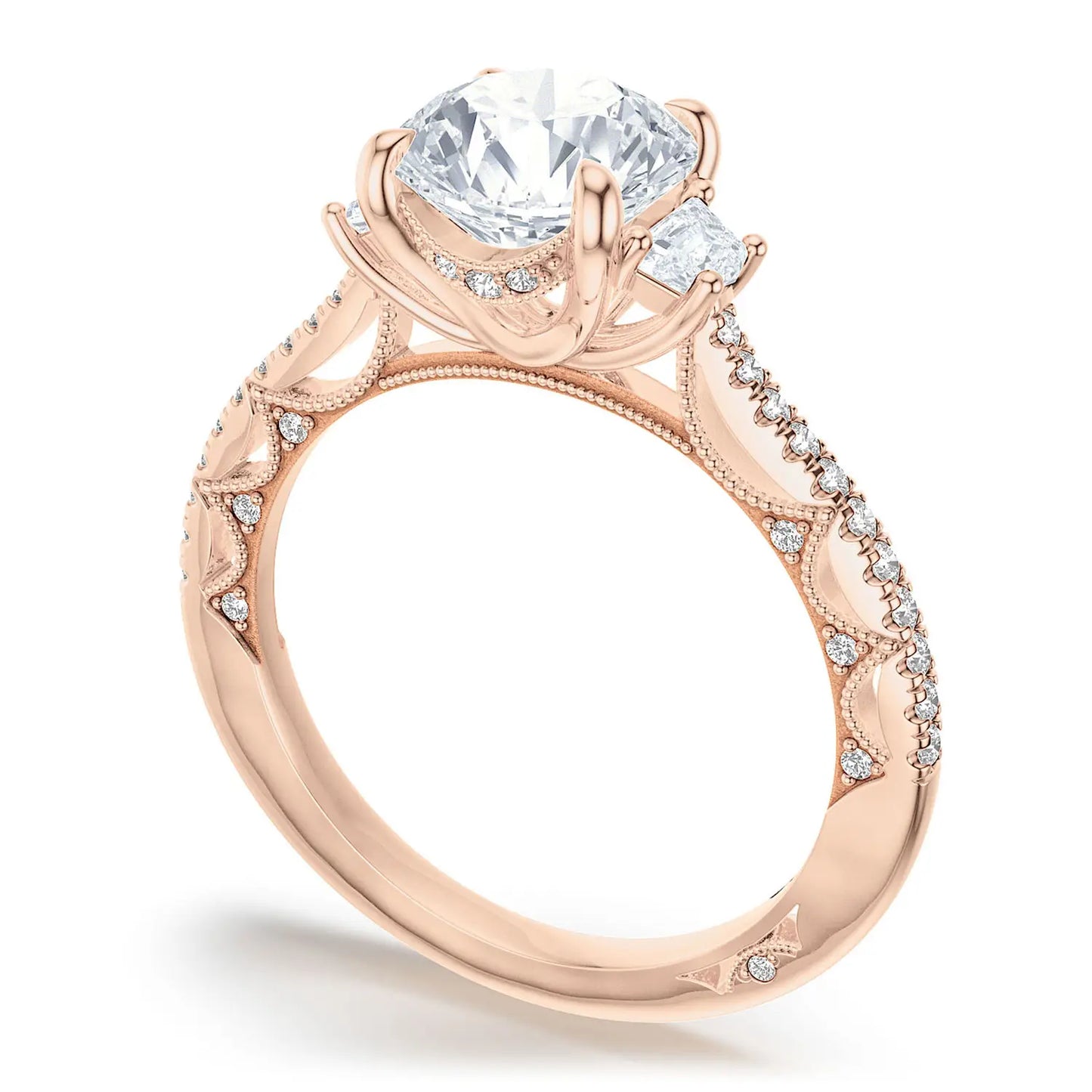 Round 3-Stone Engagement Ring Style # 272417RD