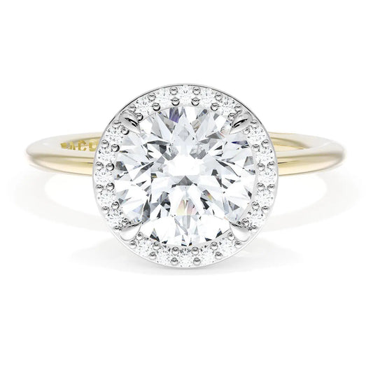 Round Bloom Two-Tone Engagement Ring Style # 401 1.7 CURD 10.5 Y