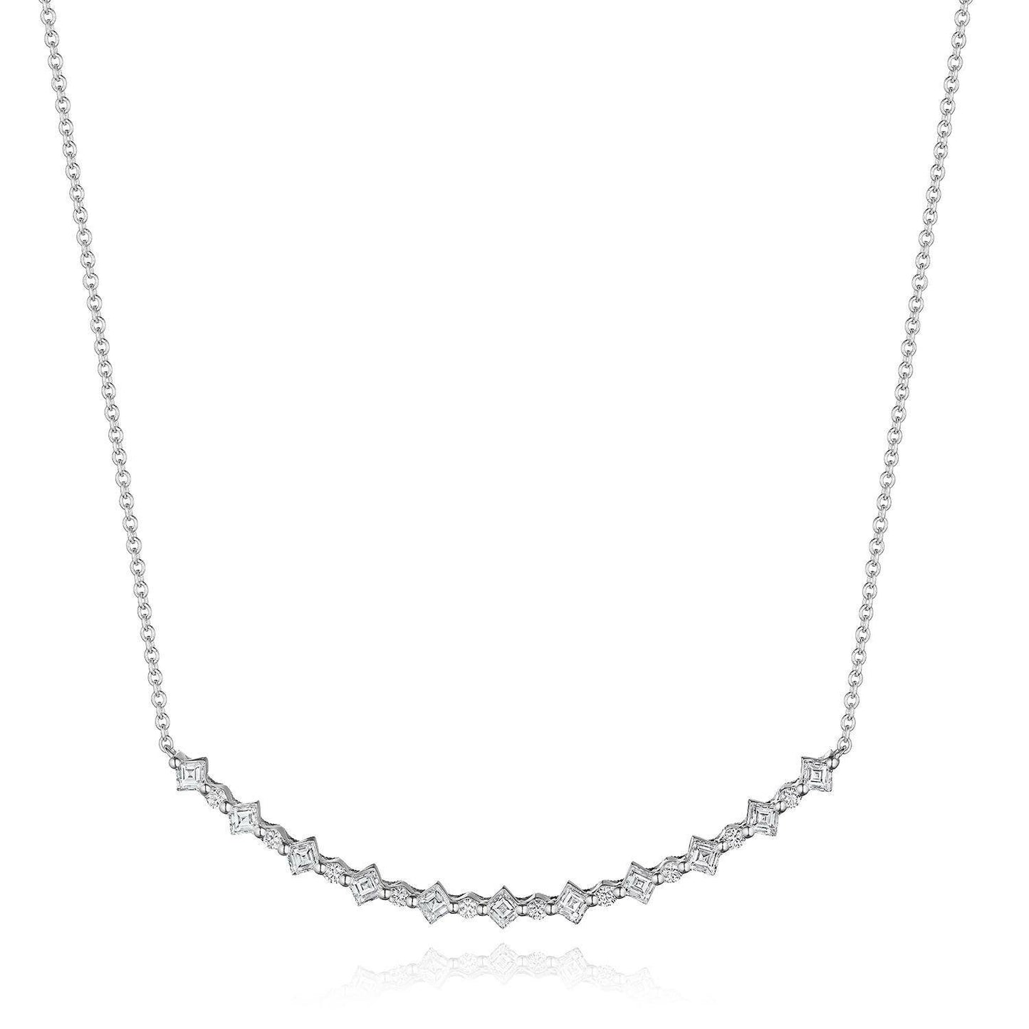 Carré and Round Diamond Necklace | Style # FN 890