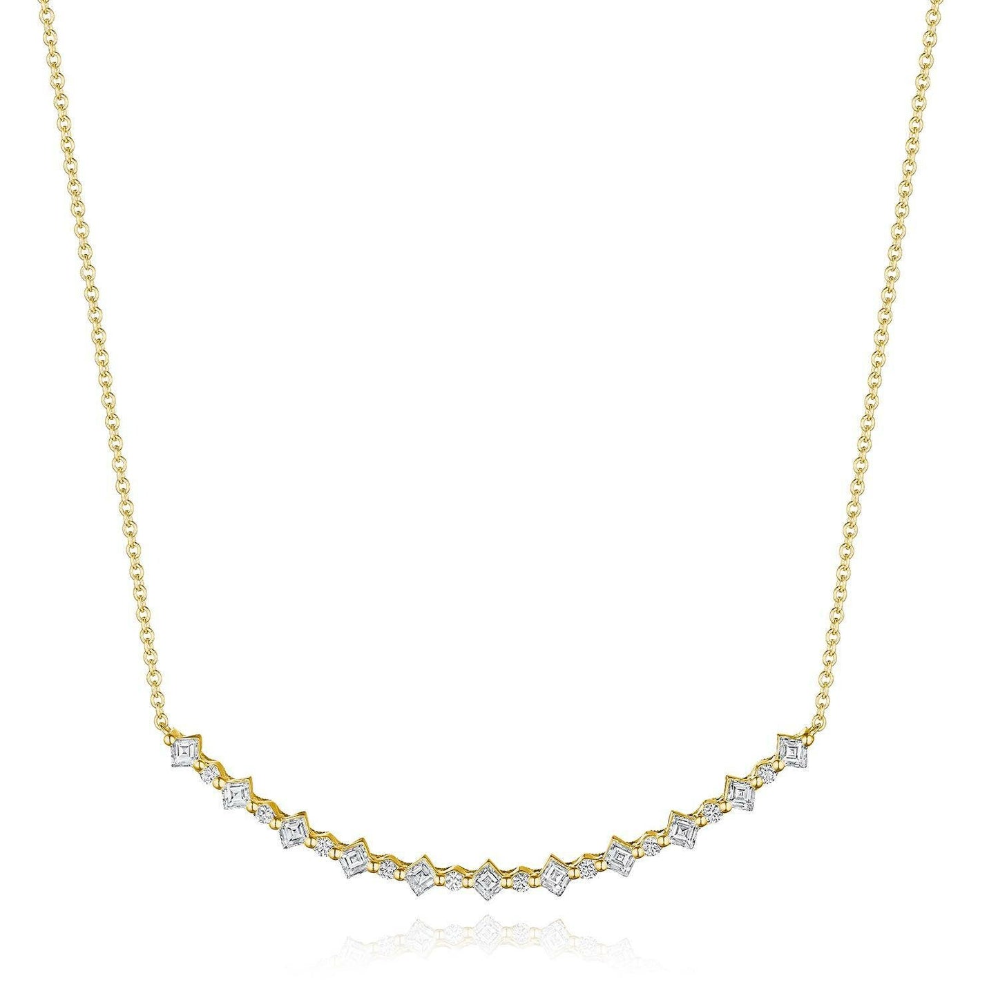 Carré and Round Diamond Necklace | Style # FN 890
