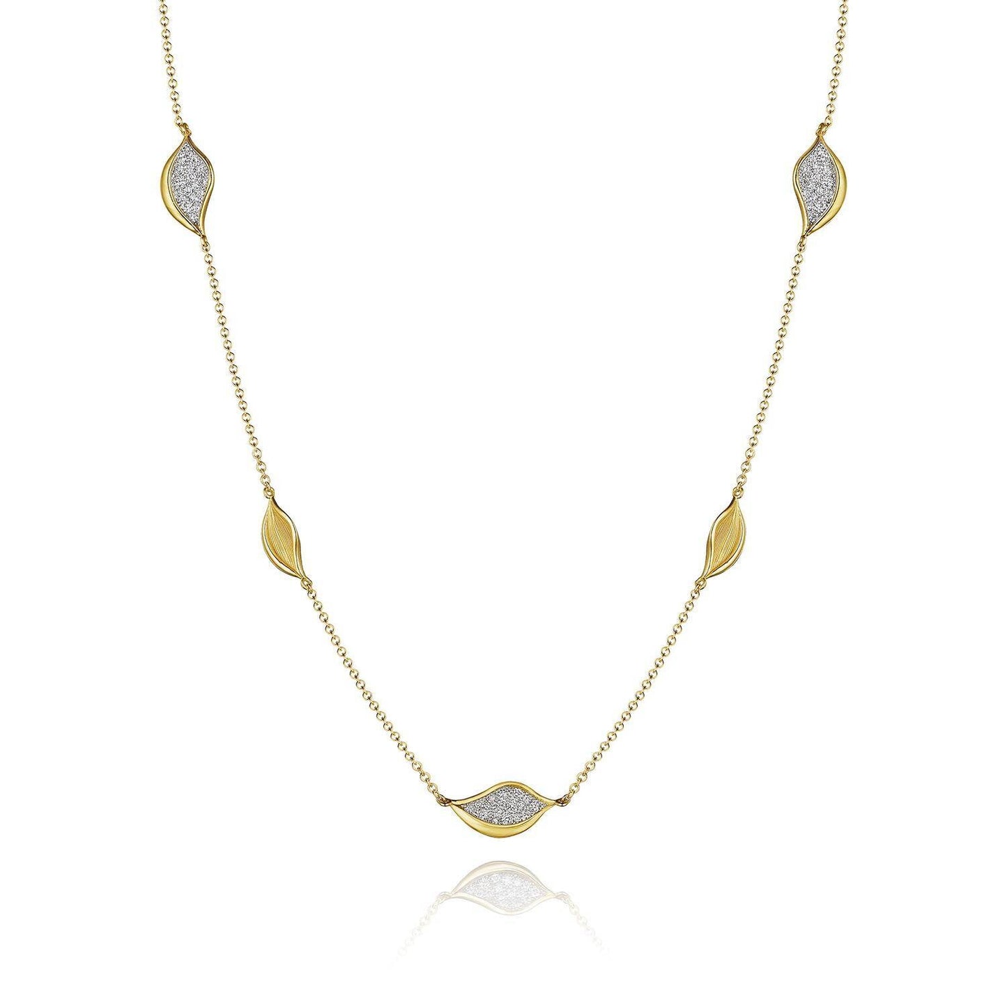 Petal Diamond Pavé Station 18" Necklace| Style # FN 915