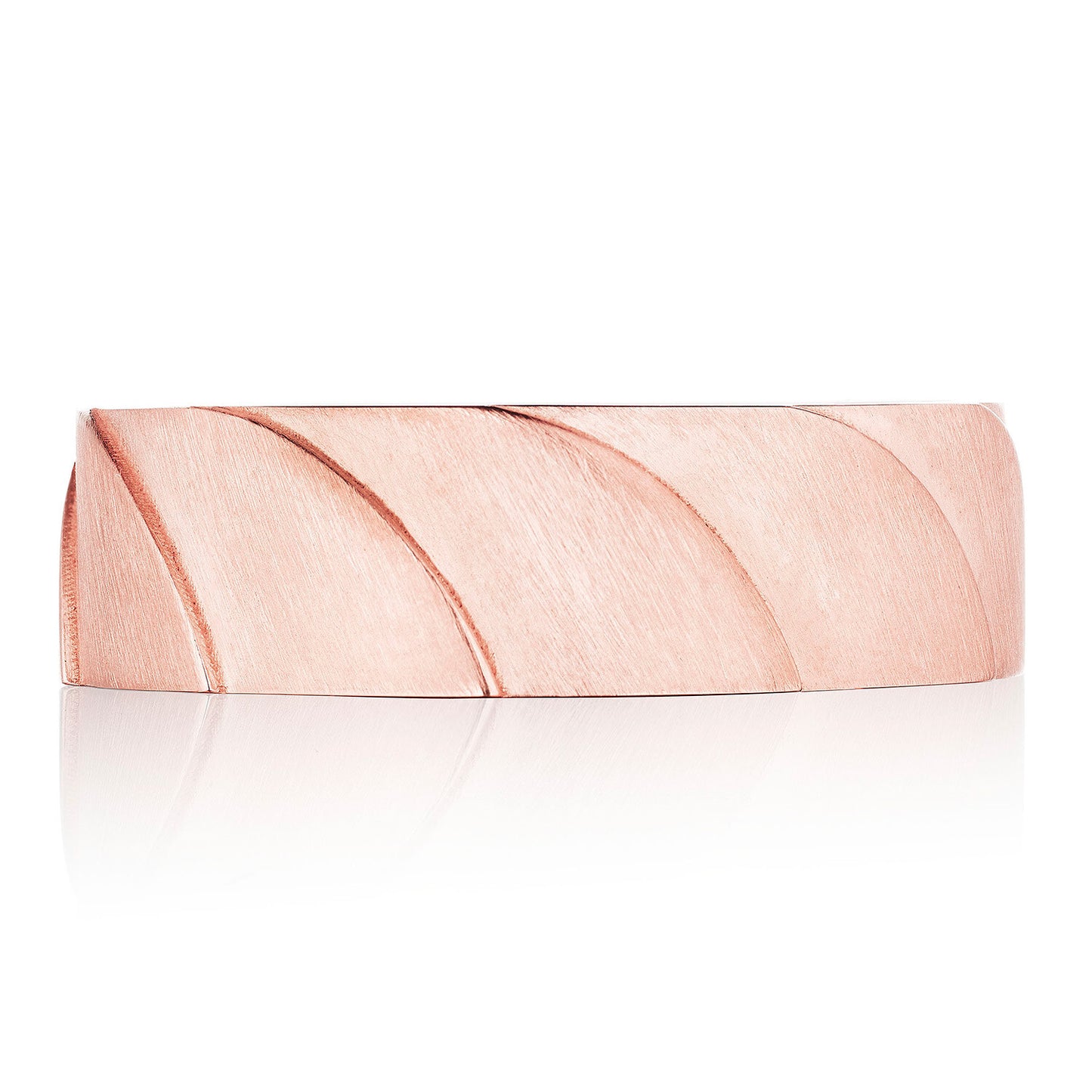 Geometric Crescent in Satin Finish Wedding Band Style # 146