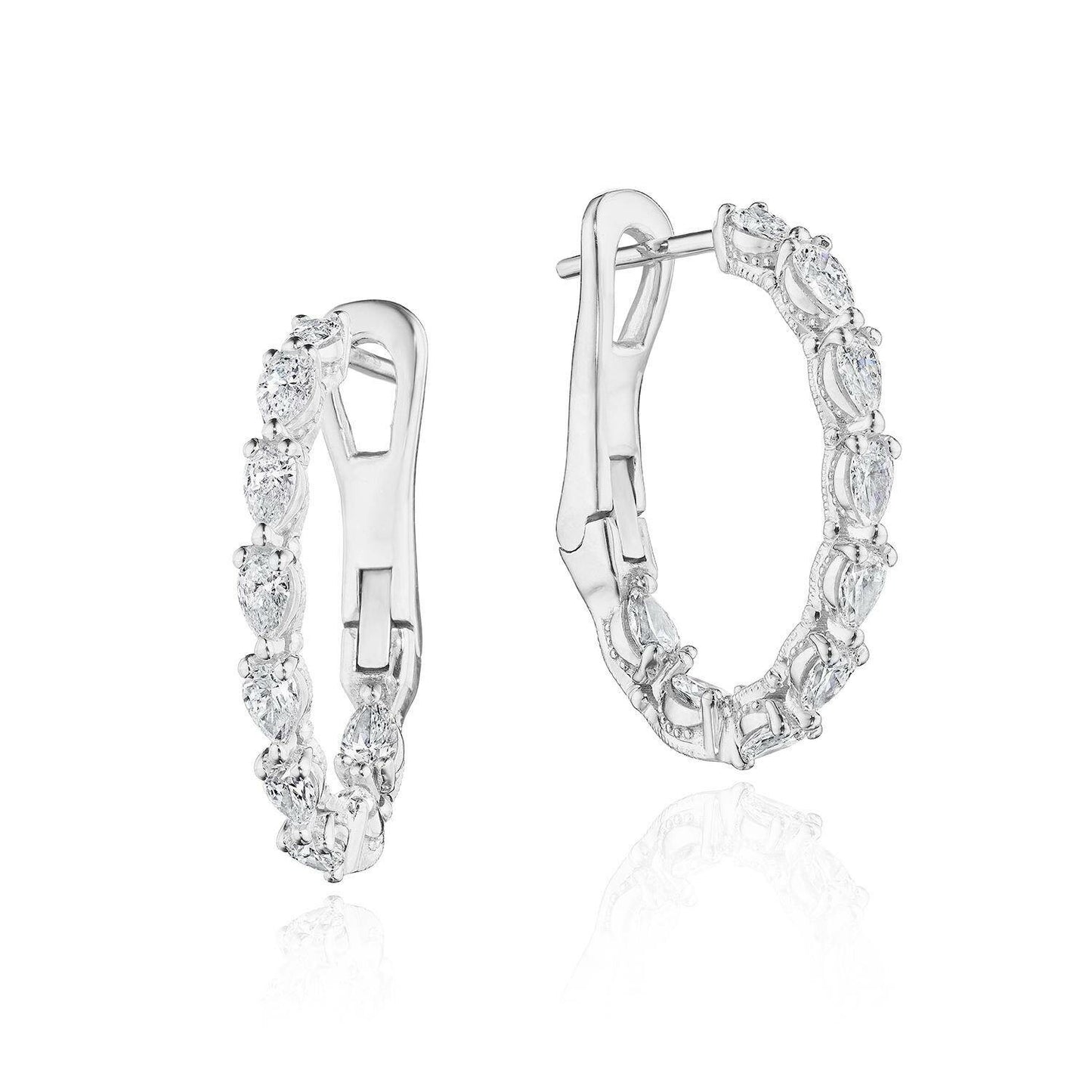 Pear Diamond Hoop Earrings | Style # FE 833