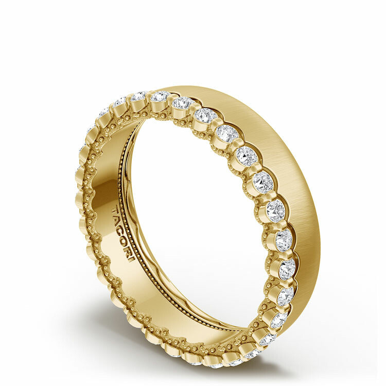 Diamond Edge Satin Finish Wedding Band Style # 1536