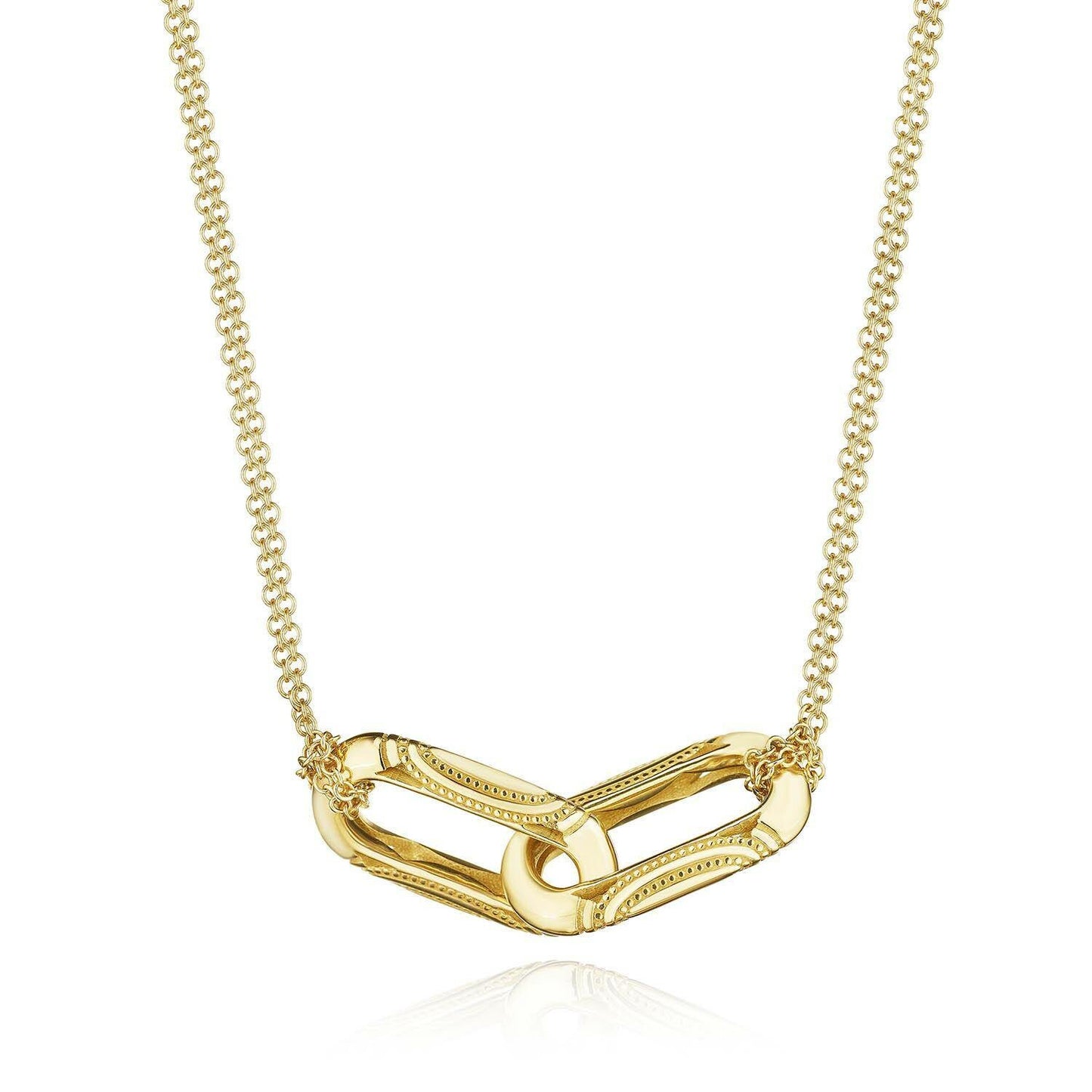 Double Link Pendant Necklace | Style FN 842