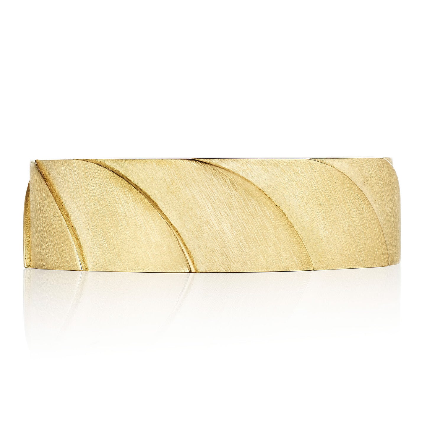 Geometric Crescent in Satin Finish Wedding Band Style # 146