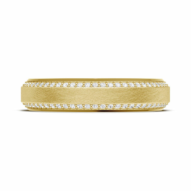Bevel Edge Diamond Wedding Band in Brushed Finish Style # 1545
