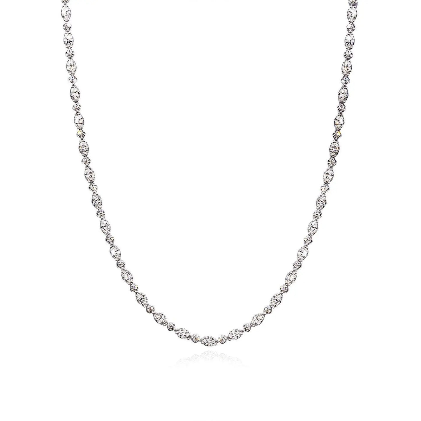 Mixed Diamond Tennis Necklace Style # FN681PLT16