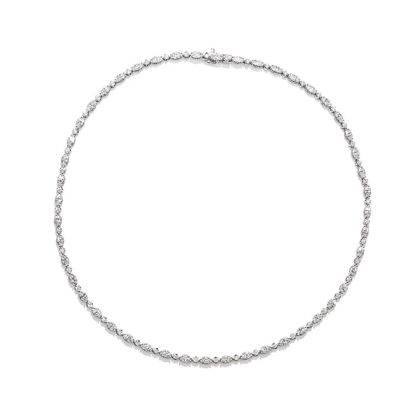 Mixed Diamond Tennis Necklace Style # FN681PLT16