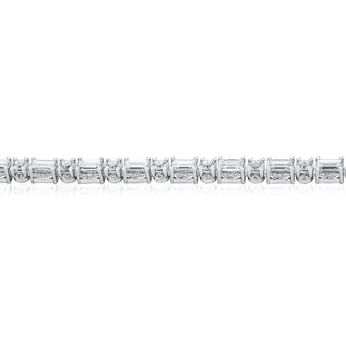 Diamond Tennis Necklace - Baguette & Round Style # FN682