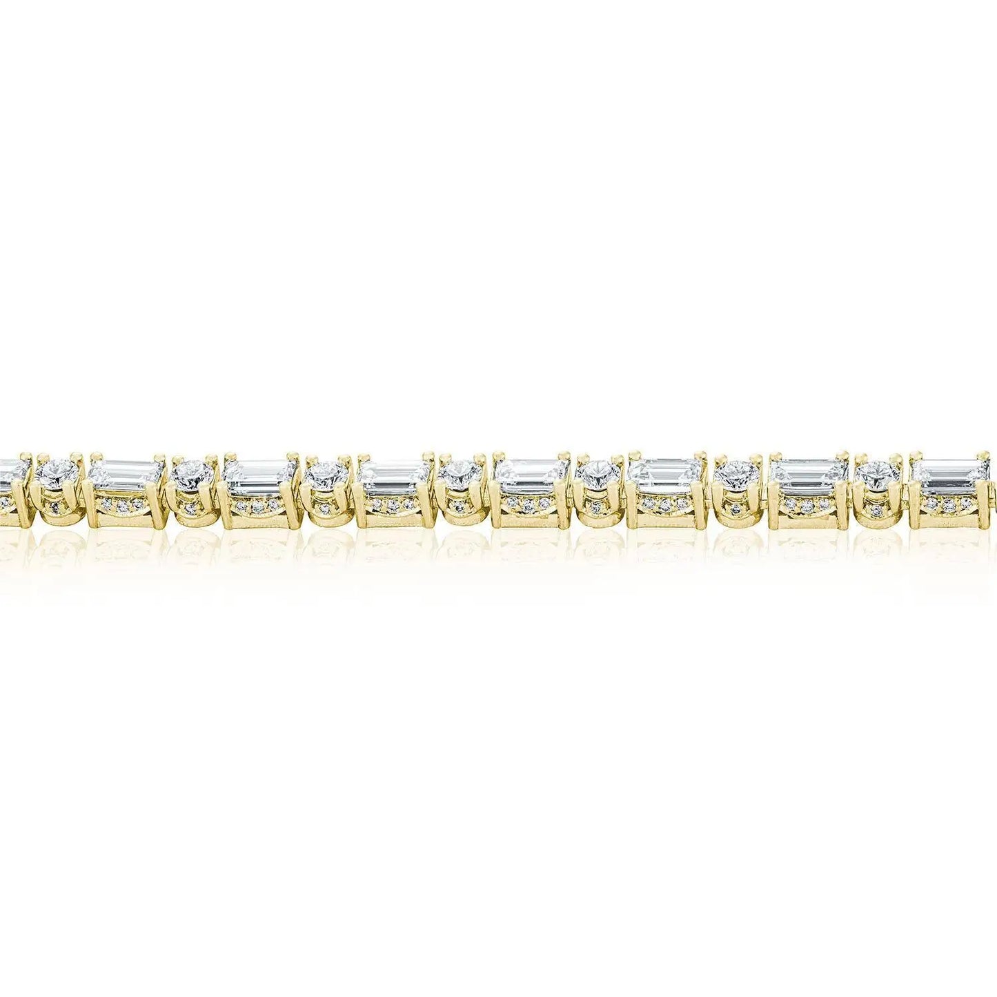 Diamond Tennis Necklace - Baguette & Round Style # FN682