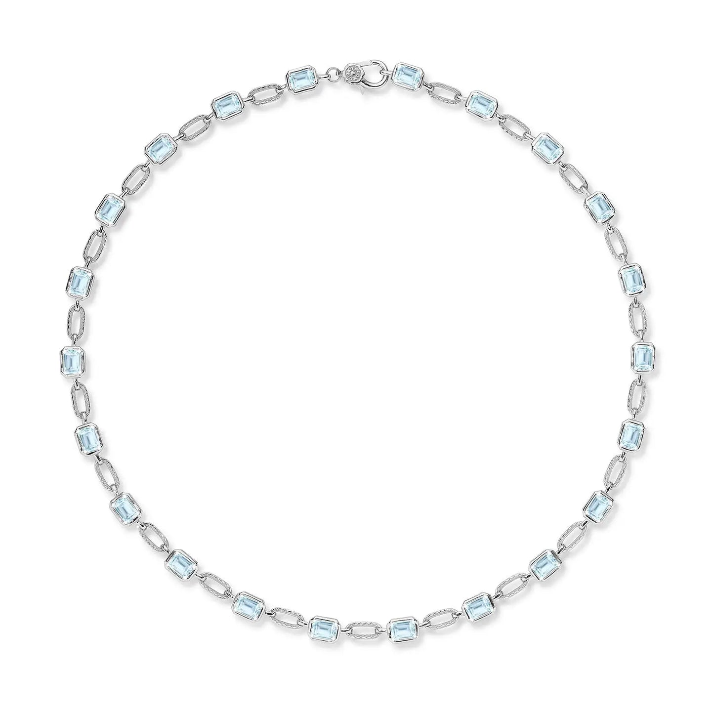 Sky Blue Topaz Link Necklace Style # FN825EC55x4BT16Y