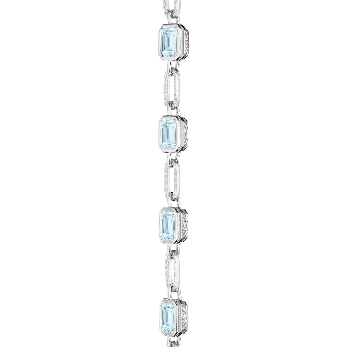 Sky Blue Topaz Link Necklace Style # FN825EC55x4BT16Y