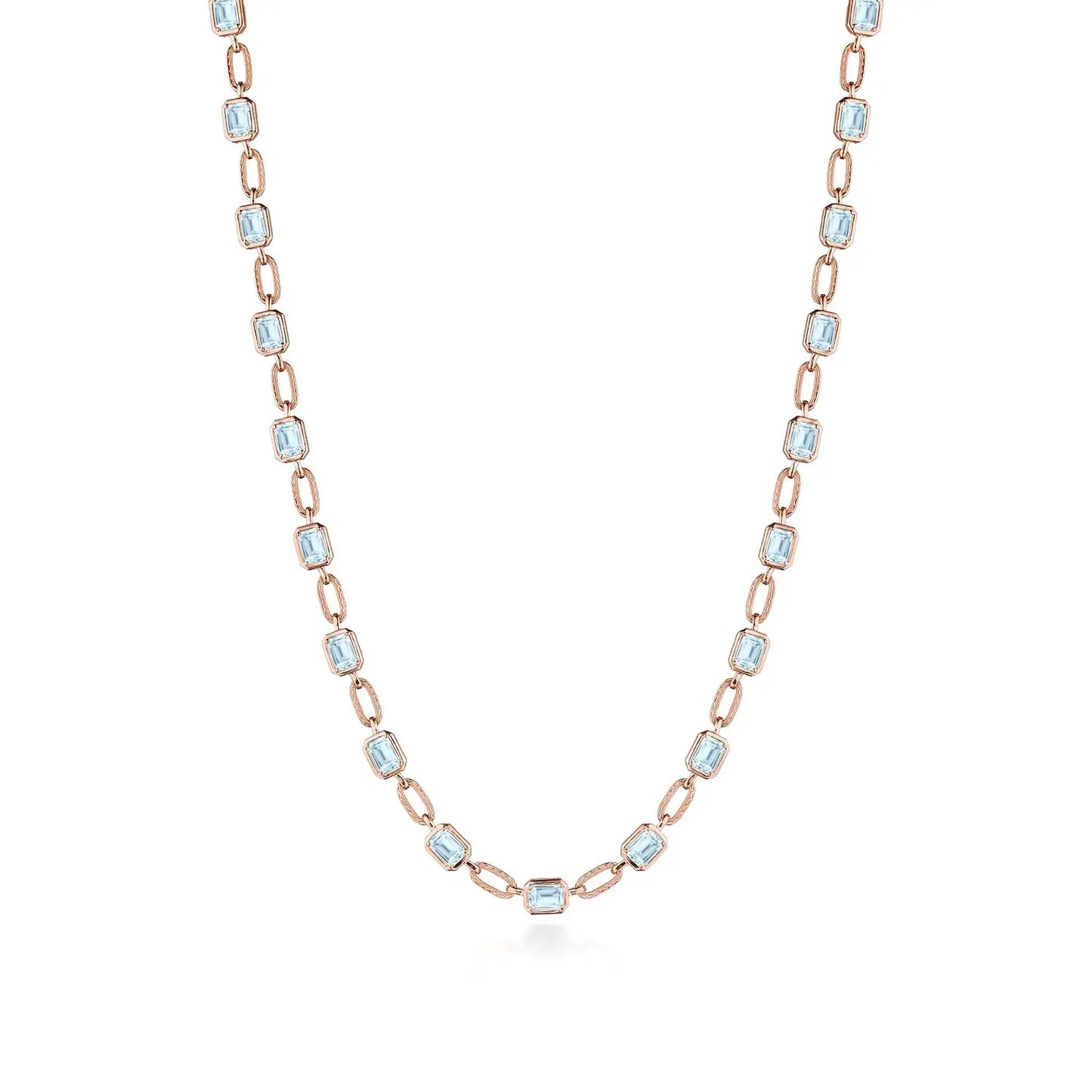 Sky Blue Topaz Link Necklace Style # FN825EC55x4BT16Y