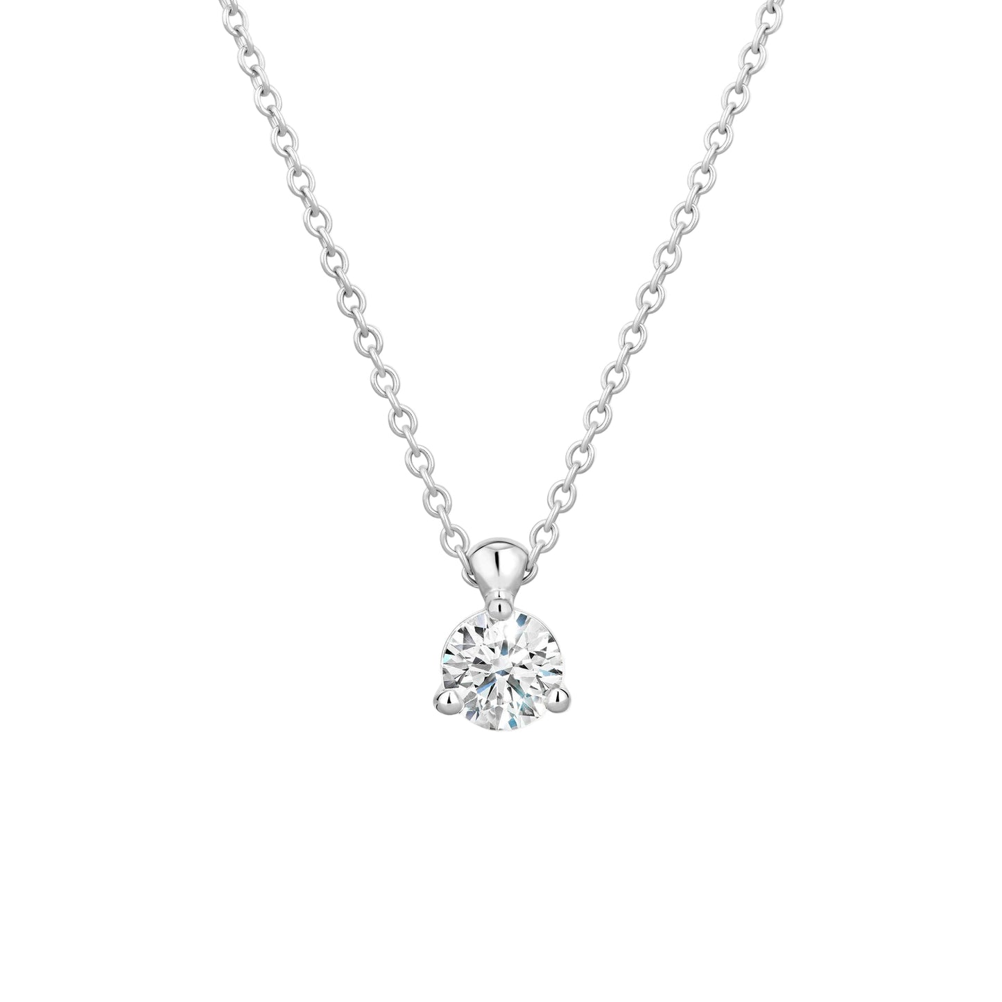 Classic Three Prong Solitaire Pendant