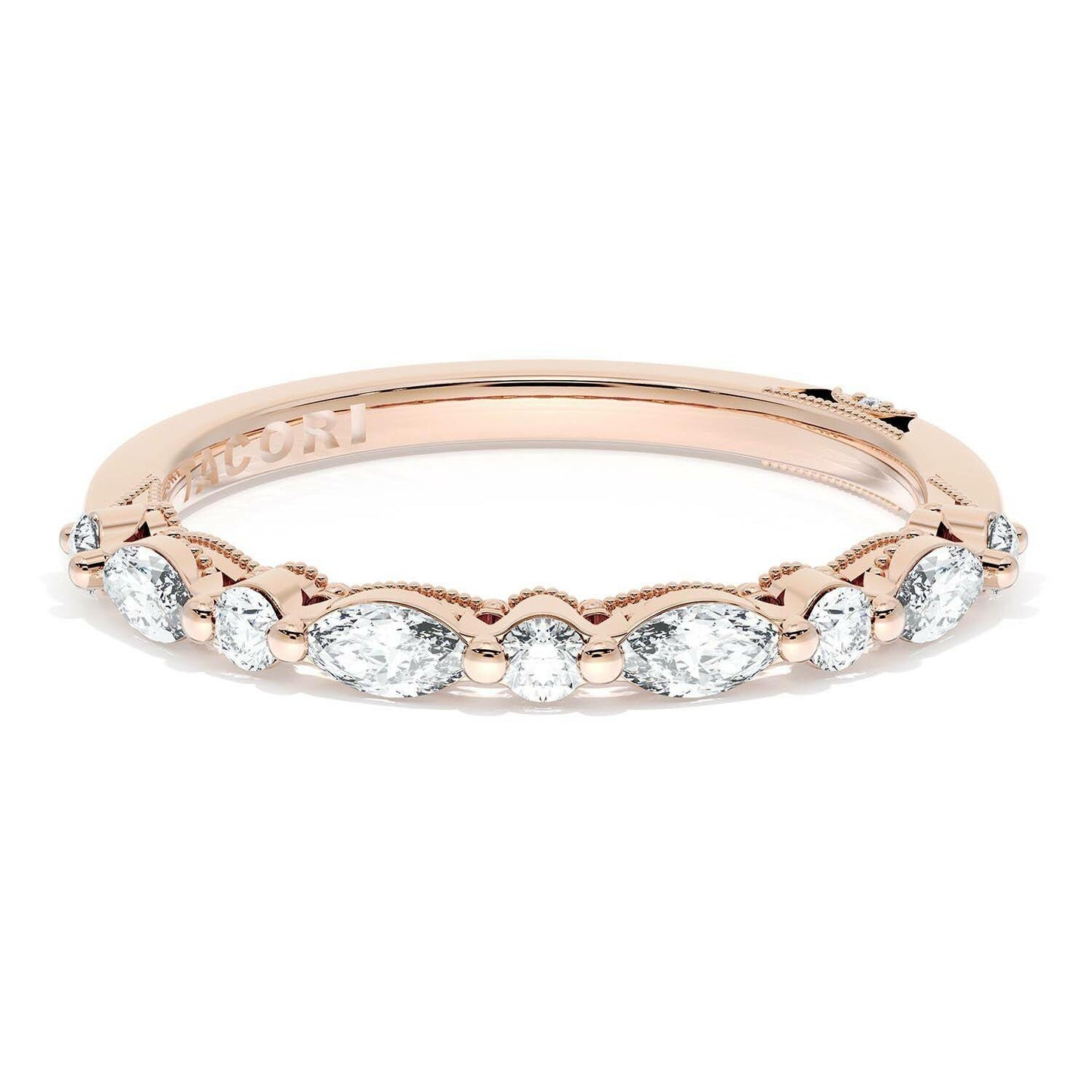 Marquise and Round Diamond Wedding Band Style # 272822 B 12