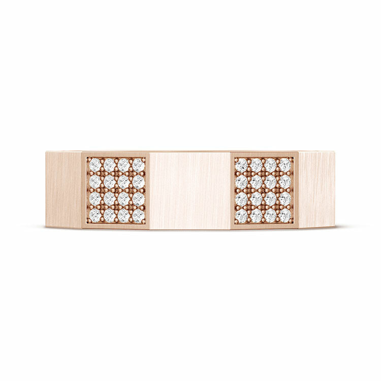 Diamond Faceted - Partial Coverage Wedding Band in Satin Finish Style # 1516