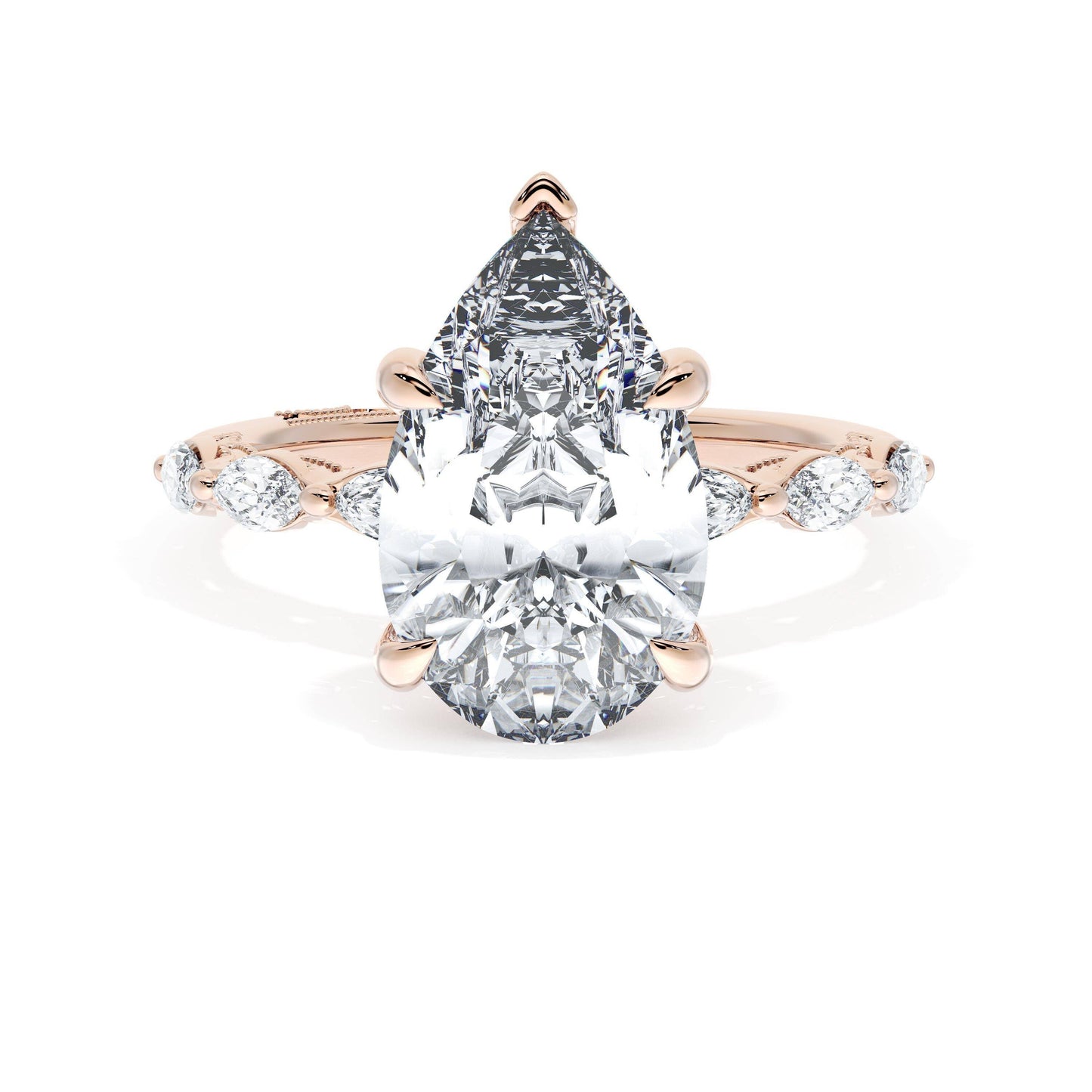 Pear Solitaire Engagement Ring Style # 4222