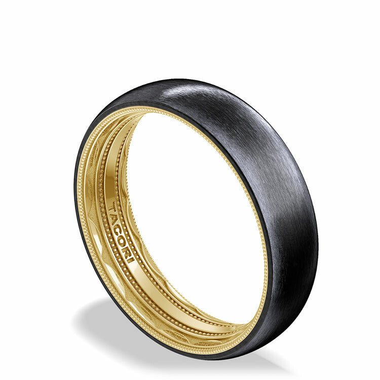 Titanium Two-Tone Round Wedding Band Style # 1586