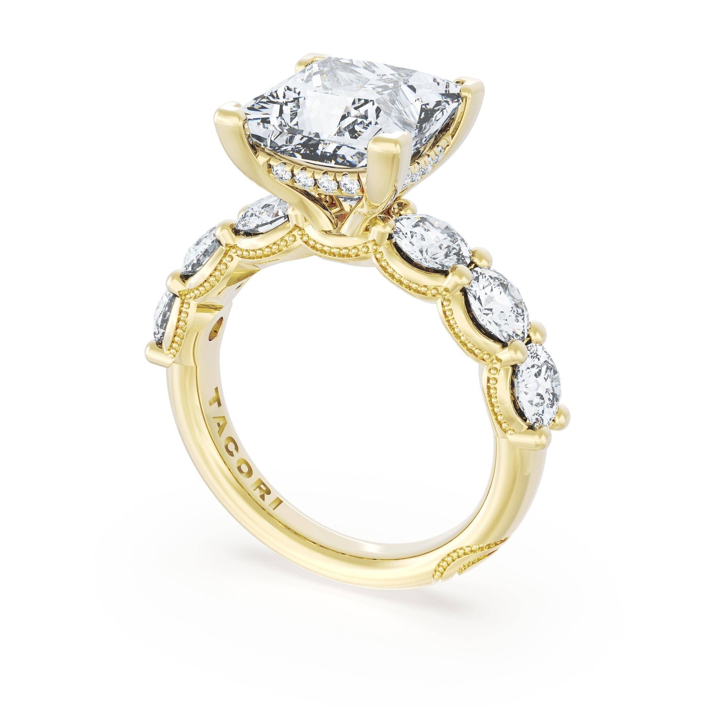 Princess Solitaire Engagement Ring Style # 416 PR 9