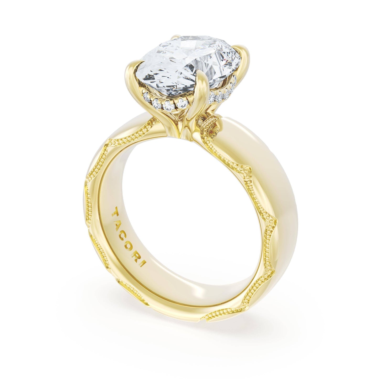 Oval Solitaire Cigar Band Engagement Ring Style # 4144 OV