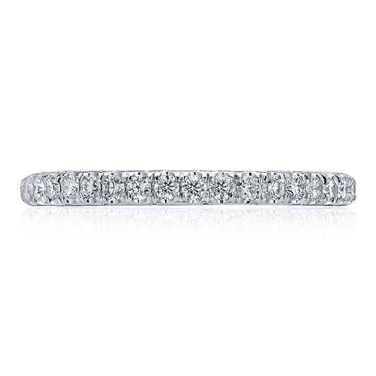 Petite Crescent | French Pavé Diamond Wedding Band - 1.5mm # HT 2545 1.5