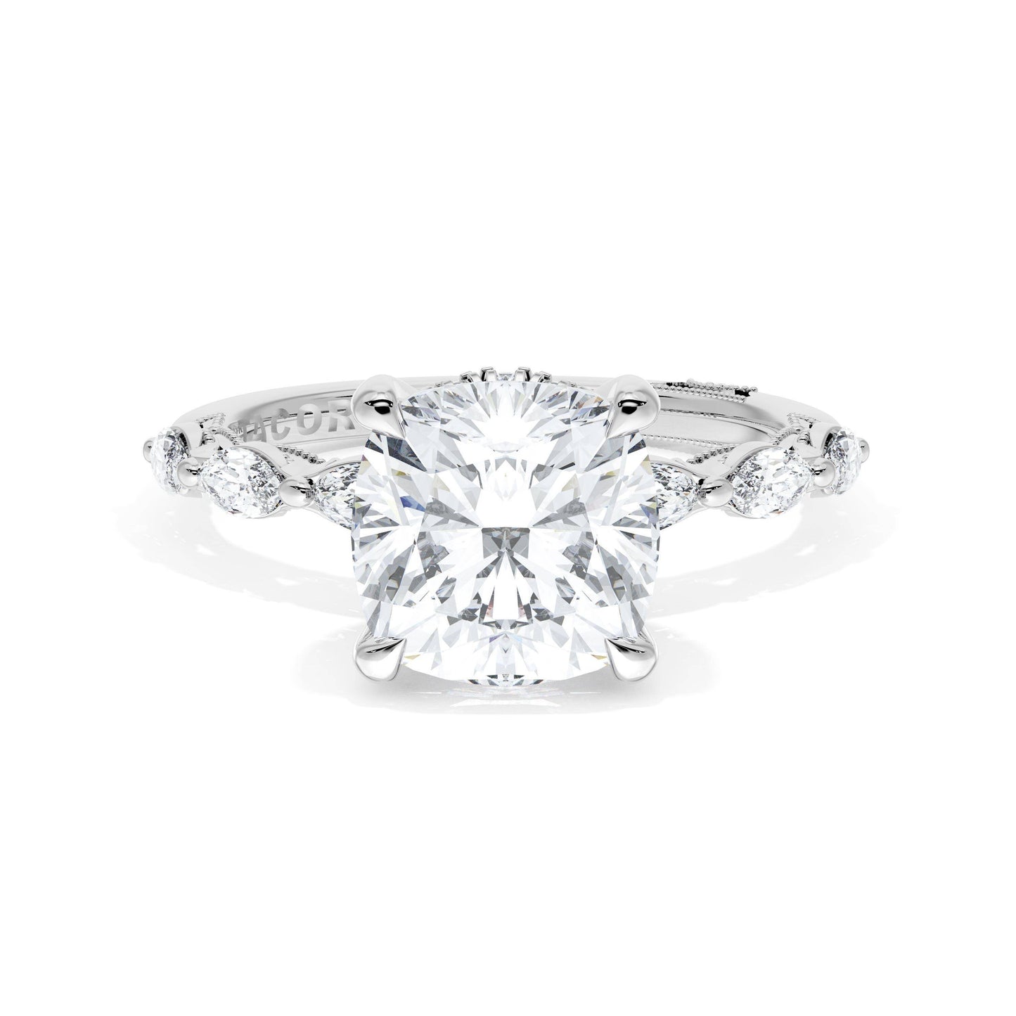 Cushion Solitaire Engagement Ring Style # 42228 CU