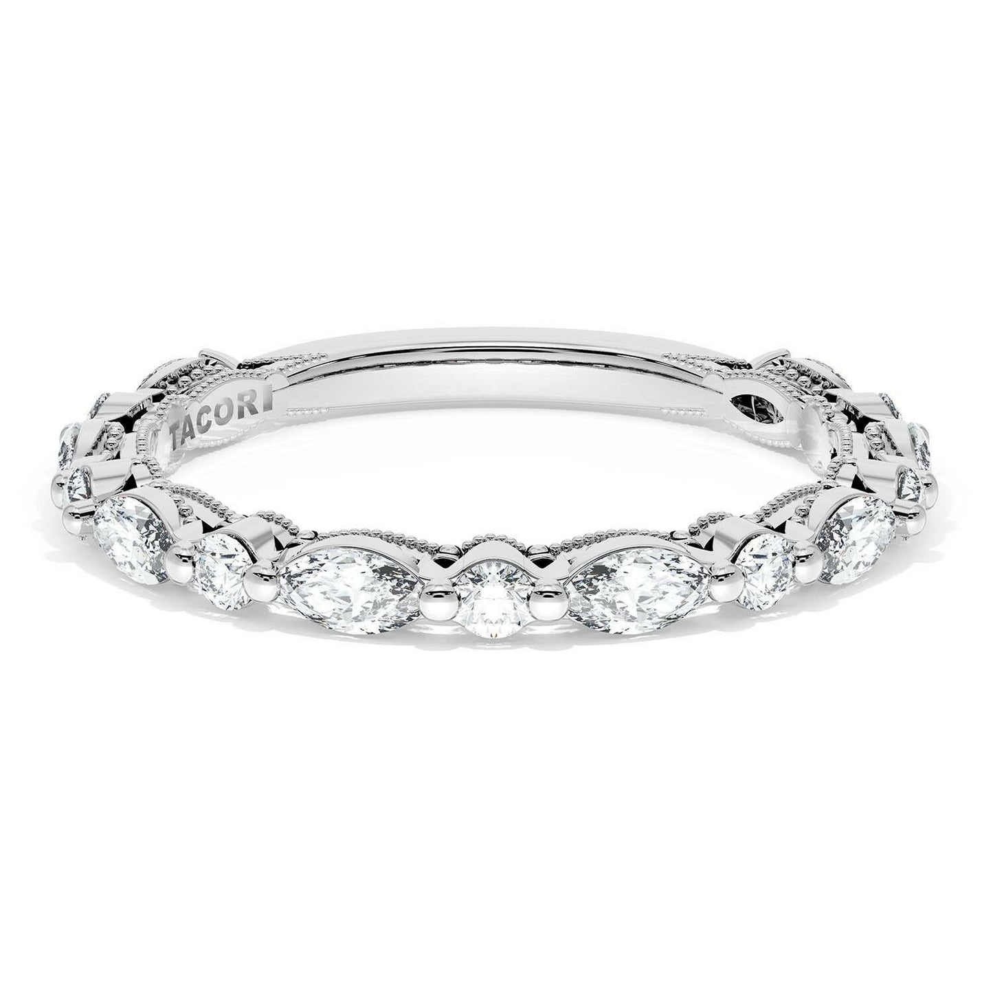 Marquise and Round Diamond Wedding Band Style # 272822 B 12