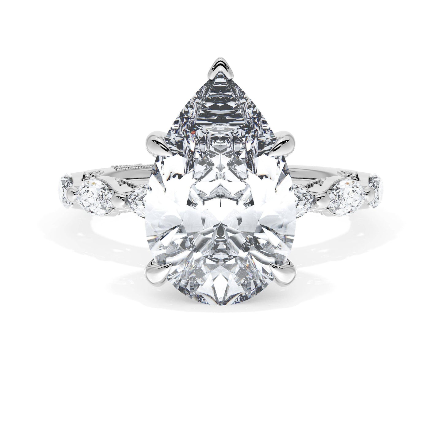 Pear Solitaire Engagement Ring Style # 4222