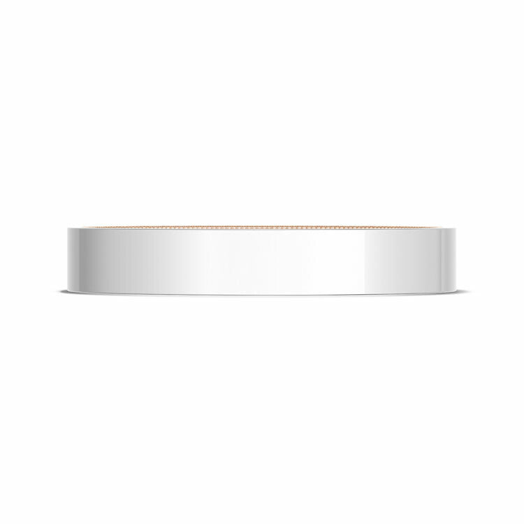 Classic Two-Tone Flat Wedding Band in High Polish Style # 15635