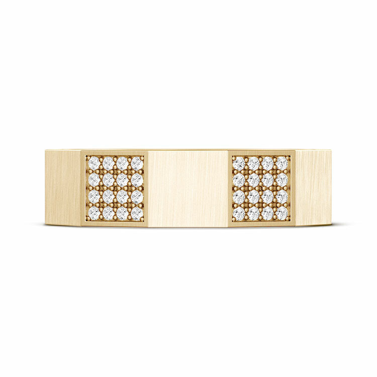 Diamond Faceted - Partial Coverage Wedding Band in Satin Finish Style # 1516